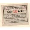 Rakousko – nouzová poukázka 10 Heller, obec Schalchen 1920
