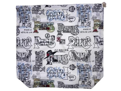 Paris feliratos és grafikás nagy cipós zsák elölről