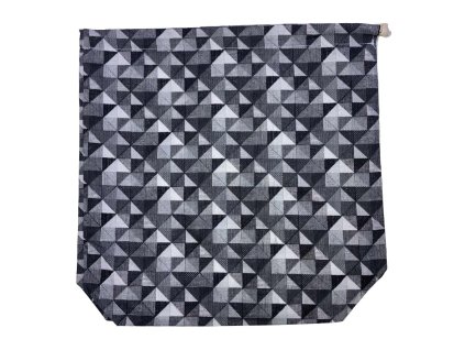 Nagy cipós zsák fekete fehér geometriai mintával, elölről