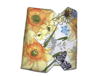 Virágos mintás újraszalvéta összehajtva