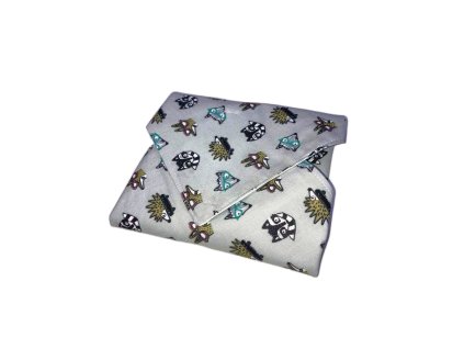 Újraszalvéta kisállatos mintával összehajtva