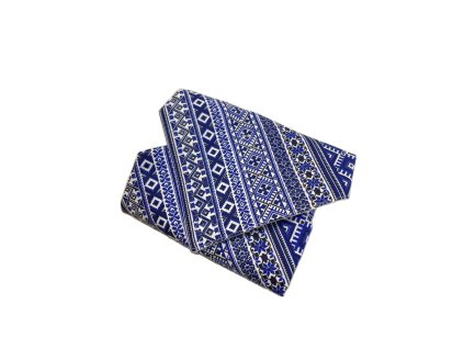 Elegáns, mosható kék etno mintás újraszalvéta ételcsomagoláshoz