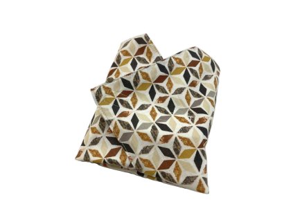 Geometriai mintás barna sárga újraszalvéta összehajtva