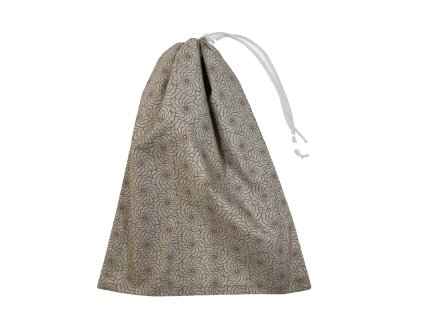 Spirál mintás behúzós kenyereszsák összehúzva