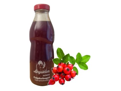 kézműves csipkebogyó gyümölcsszörp 500ml üvegben