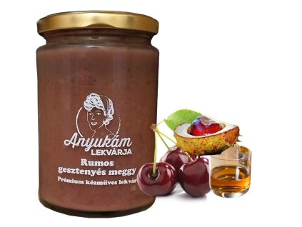 Rumos gesztenyés meggy lekvár 380g üvegben