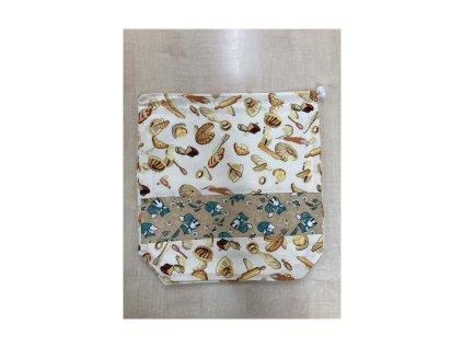 Kiscipós frissentartó zsák rókás betéttel és behúzózsinórral, elölnézet