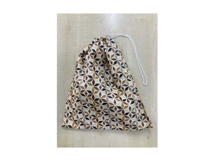 Behúzós frissentartó kenyérzsák geometrikus mintával, 30×40 cm méretben