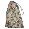 Bézs alapon zöld rókás mintás uzsonnás zsák PUL béléssel, összehúzott zsinórral