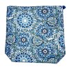 Kék mozaikos mintás cipószsák, kiterítve elölről