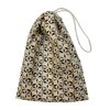Geometriai mintás pamut zsák PUL béléssel, barna és sárga színekben, vízhatlan textiltasak (3)