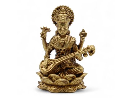 Miniatúrna Mosadzná Soška Bohyne Saraswati