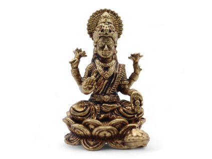 Miniatúrna Mosadzná Soška Bohyne Laxmi