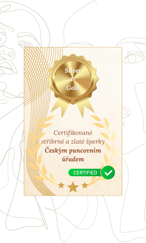 Certifikované stříbrné a zlaté šperky MINET kontrolované Českým puncovním úřadem