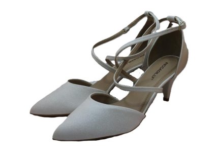 Bílé třpytivé lodičky Piccadilly