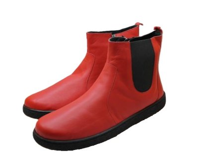 Červené kotníkové boty