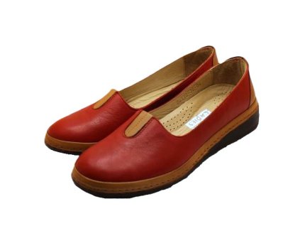 Červené kožené mokasíny Urban