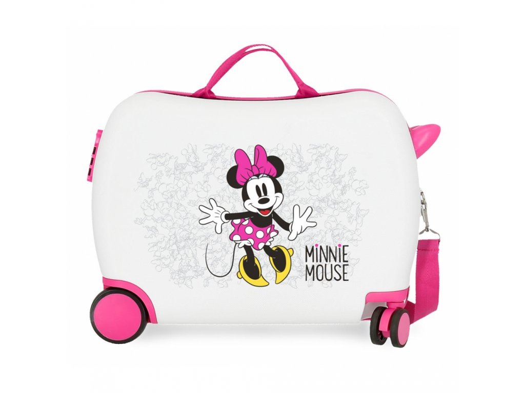 Dětský kufřík na kolečkách Minnie Mouse, bílá - miniCestovatel