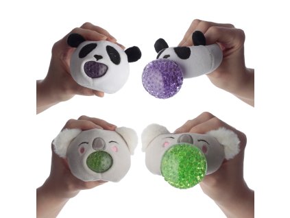 Plyšová mačkací antistresová hračka Queasy Squeezies- Adoramals- Panda a Koala