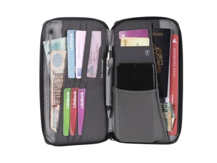 Lifeventure cestovní pouzdro RFiD Travel Wallet Recycled pro cestovní dokumenty a doklady