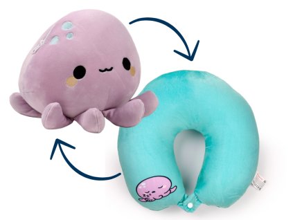 Cestovní polštář a hračka v jednom Swapseazzz Adoramals - zvířátka -Chobotnice minicestovatel
