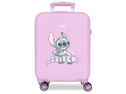 Joummabags dětský cestovní kufr skořepinový Lovely Stitch, lila, 50 cm