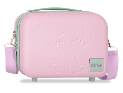 Joummabags Cestovní ABS nesesér - kosmetický kufřík ABS Stitch Pink 3D