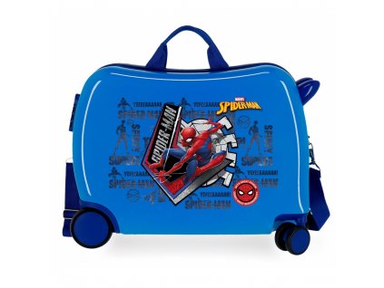 Spiderman Great Power Rolling Suitcase 2 multi direction spinner wheels Blue 01