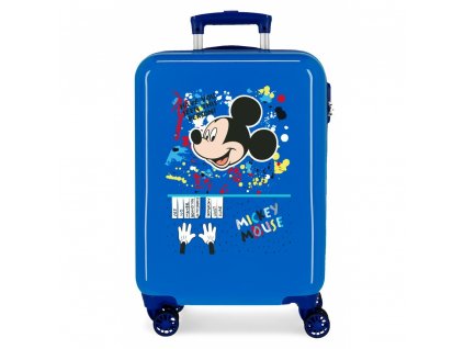 Cestovní kufr ABS Mickey Mouse Enjoy 55 cm modrý, palubní