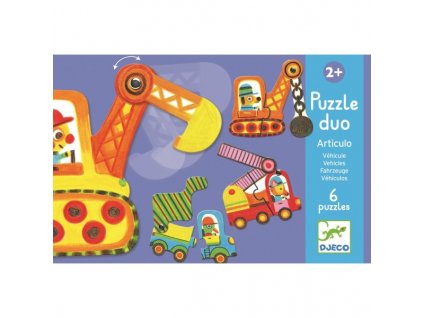 Duo puzzle Autíčka v pohybu pro děti, 2 roky, 3 roky