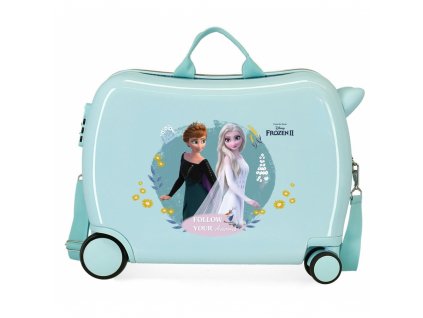 Frozen Follow your dreams Rolling Suitcase 2 multi direction spinner wheels Turquoise 01