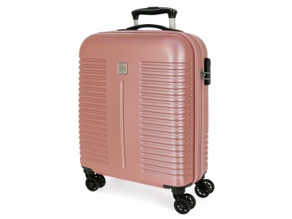 Cestovní kufr skořepinový ABS Roll Road India Nude s expandérem, 55 cm