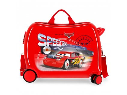 Dětský kufr na kolečkách odrážedlo, Joummabags Cars Speed červený 01