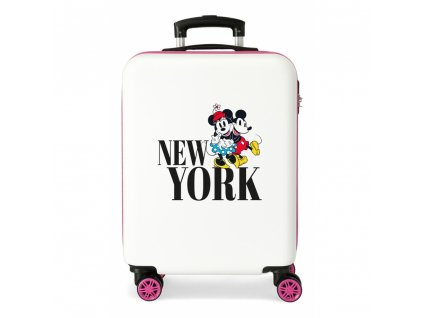 Cestovní kufr skořepinový Joummabags Mickey & Minnie New York, 55 cm