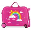 Dětský kufr na kolečkách a odrážedlo 2v1 – Joummabags růžový s duhou, růžový