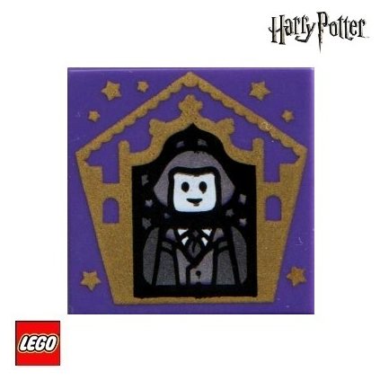 LEGO Potištěná Dlaždice 2x2 Čokoládová žabka / Zlatý Garrick Ollivander  Harry Potter