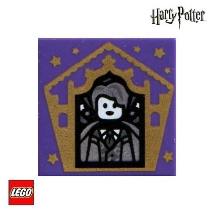 LEGO Potištěná Dlaždice 2x2 Čokoládová žabka / Zlatý Gilderoy Lockhart  Harry Potter