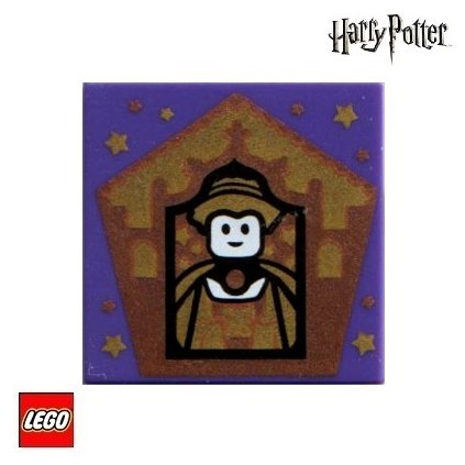 LEGO Potištěná Dlaždice 2x2 Čokoládová žabka / Zlatá Helga Hufflepuff  Harry Potter