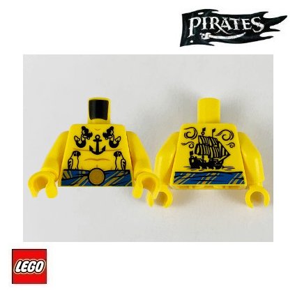 LEGO Tělo potištěné tetované / žlutá / Torso Pirates