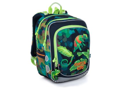 Zelený batoh s chameleónmi Topgal ENDY 22055