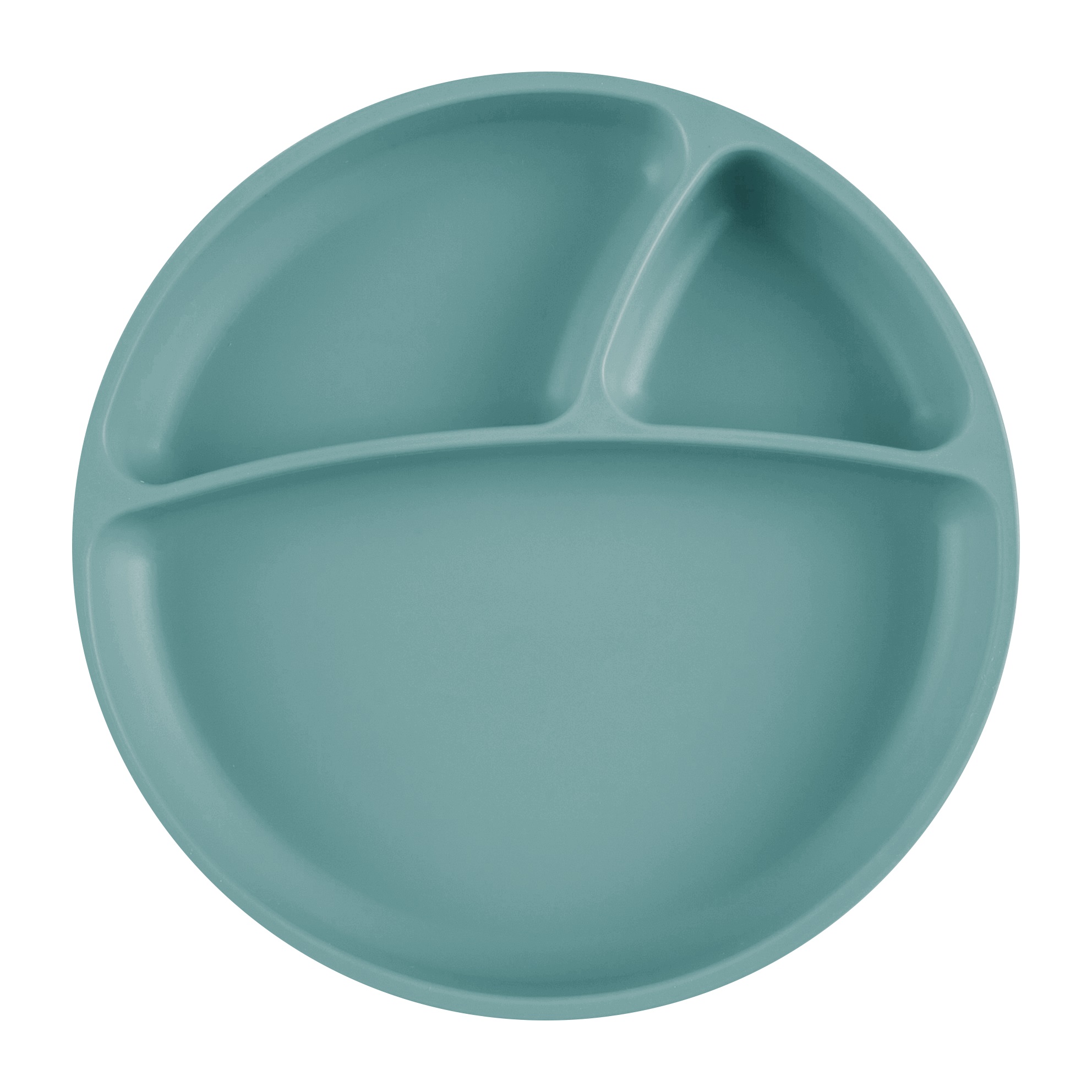 Talíř dělený silikonový s přísavkou - Aqua Green