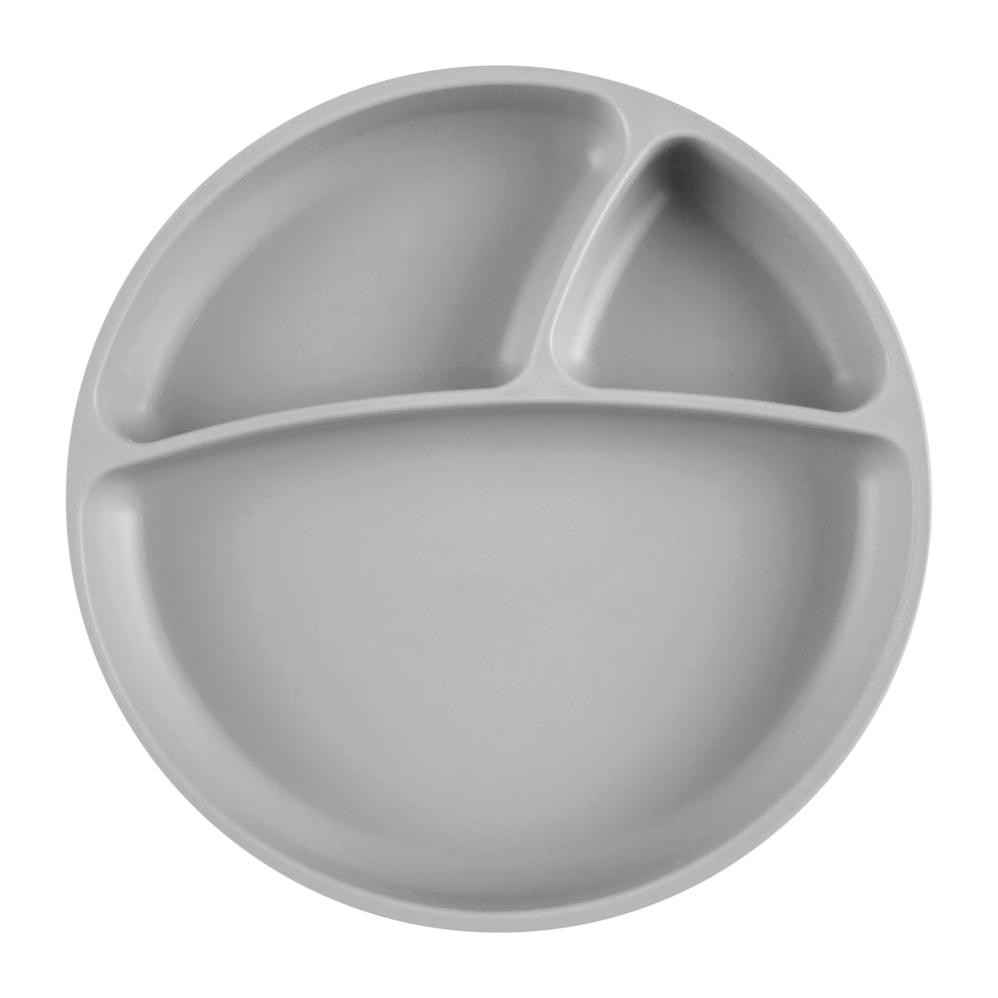 Talíř dělený silikonový s přísavkou - Powder Grey