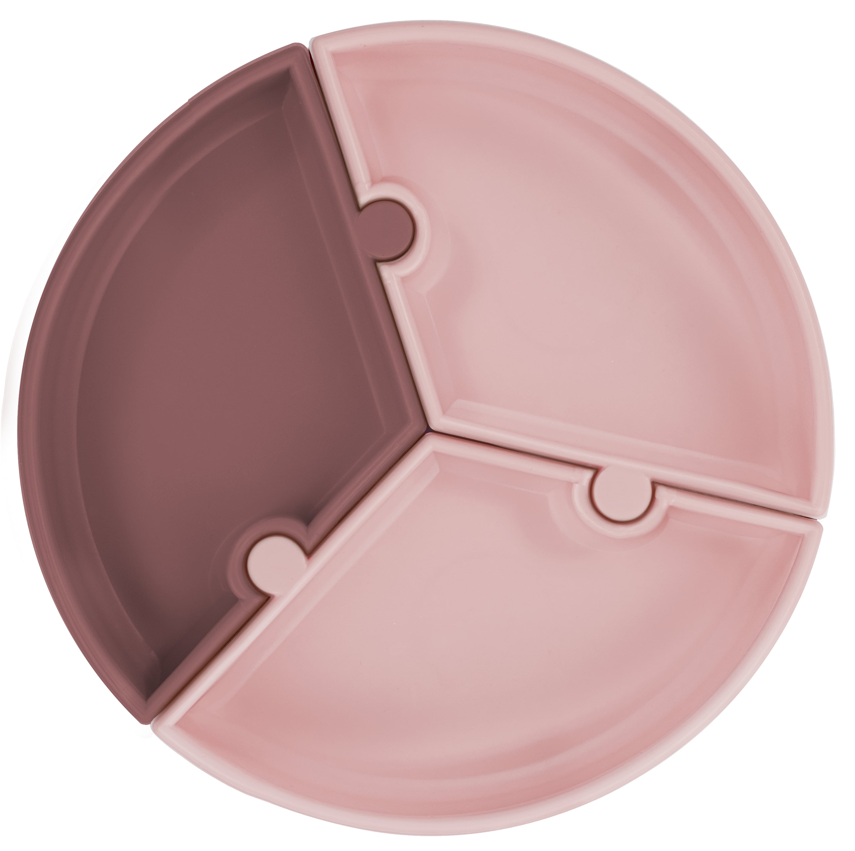 Talíř Puzzle silikonový s přísavkou - Pinky Pink / Velvet Rose