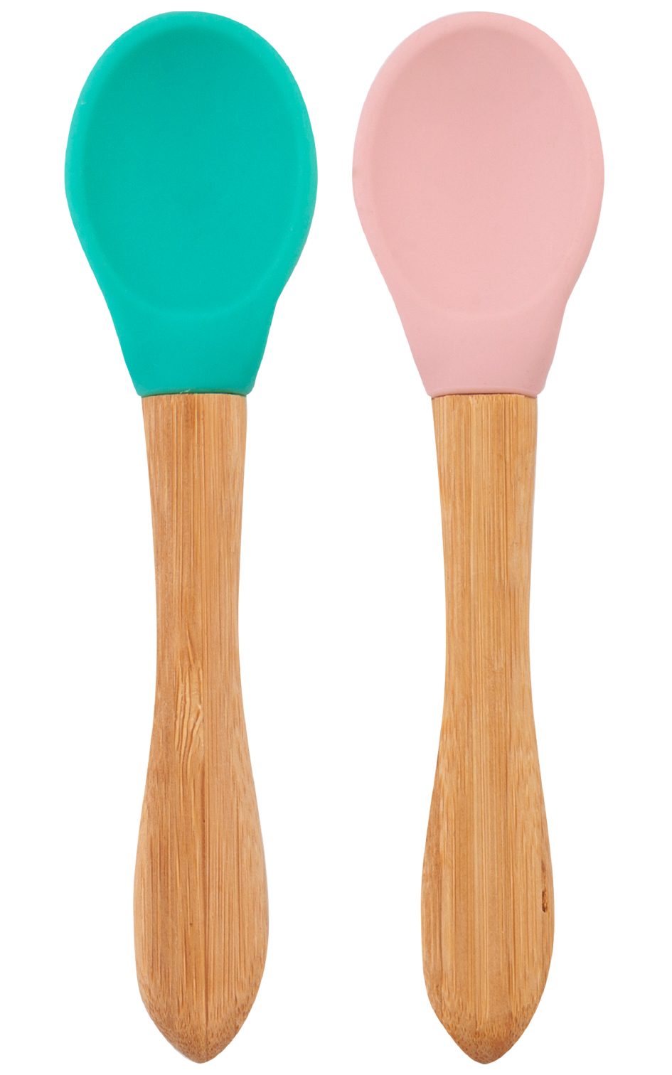 Levně Lžička s bambusovou rukojetí 2 ks - Aqua Green / Pinky Pink