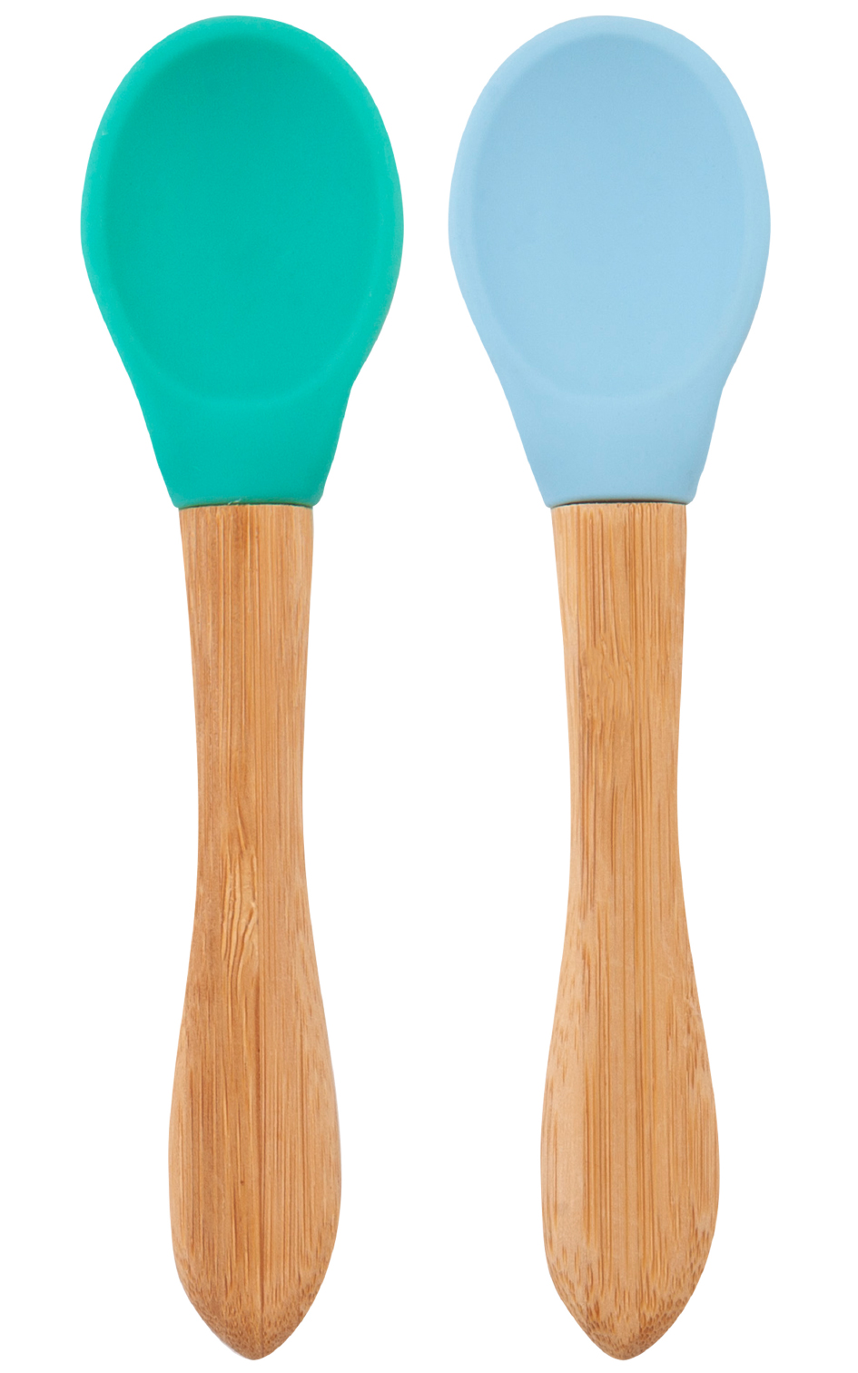 Levně Lžička s bambusovou rukojetí 2 ks - Aqua Green / Mineral Blue