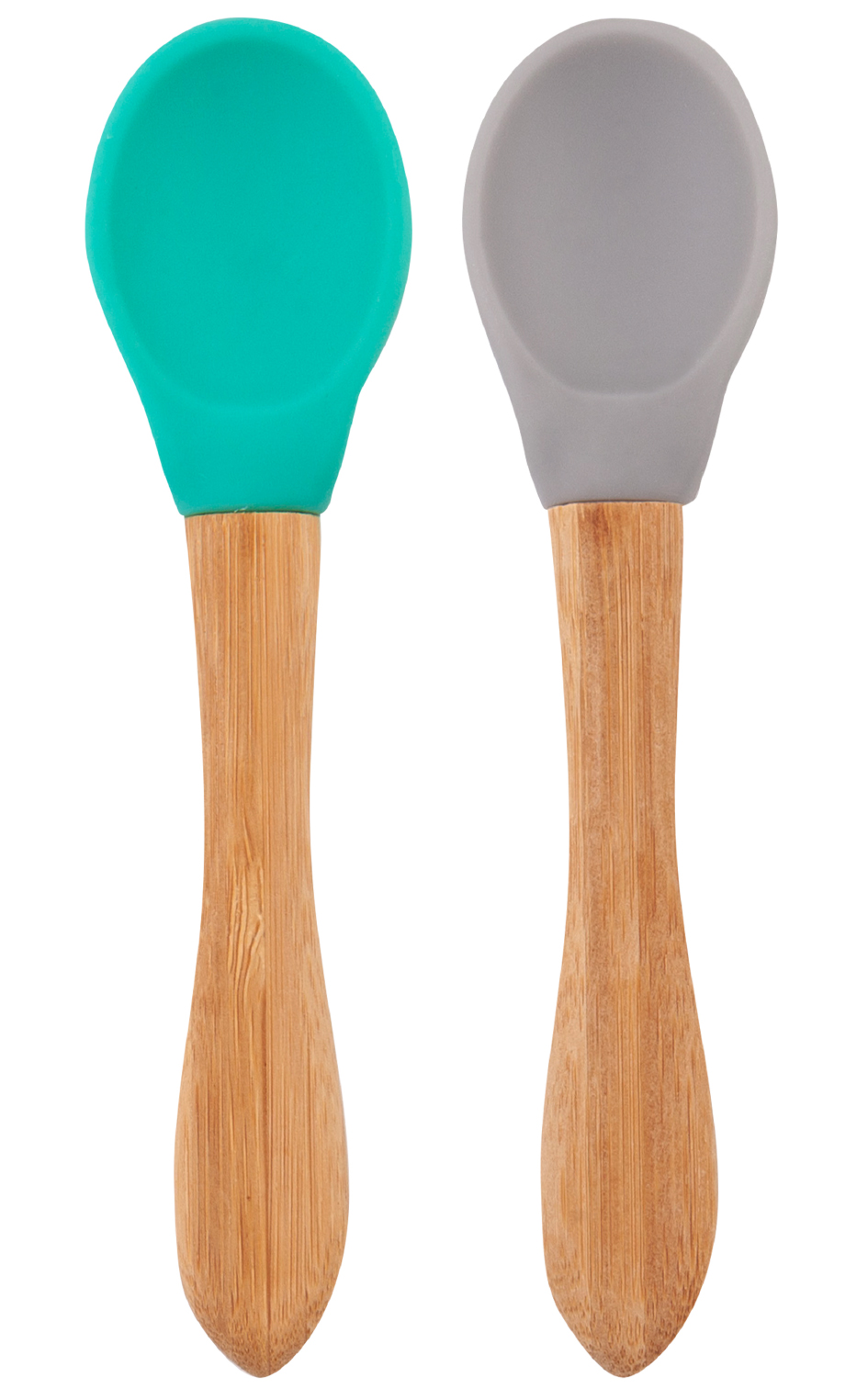 Levně Lžička s bambusovou rukojetí 2 ks - Aqua Green / Powder Grey