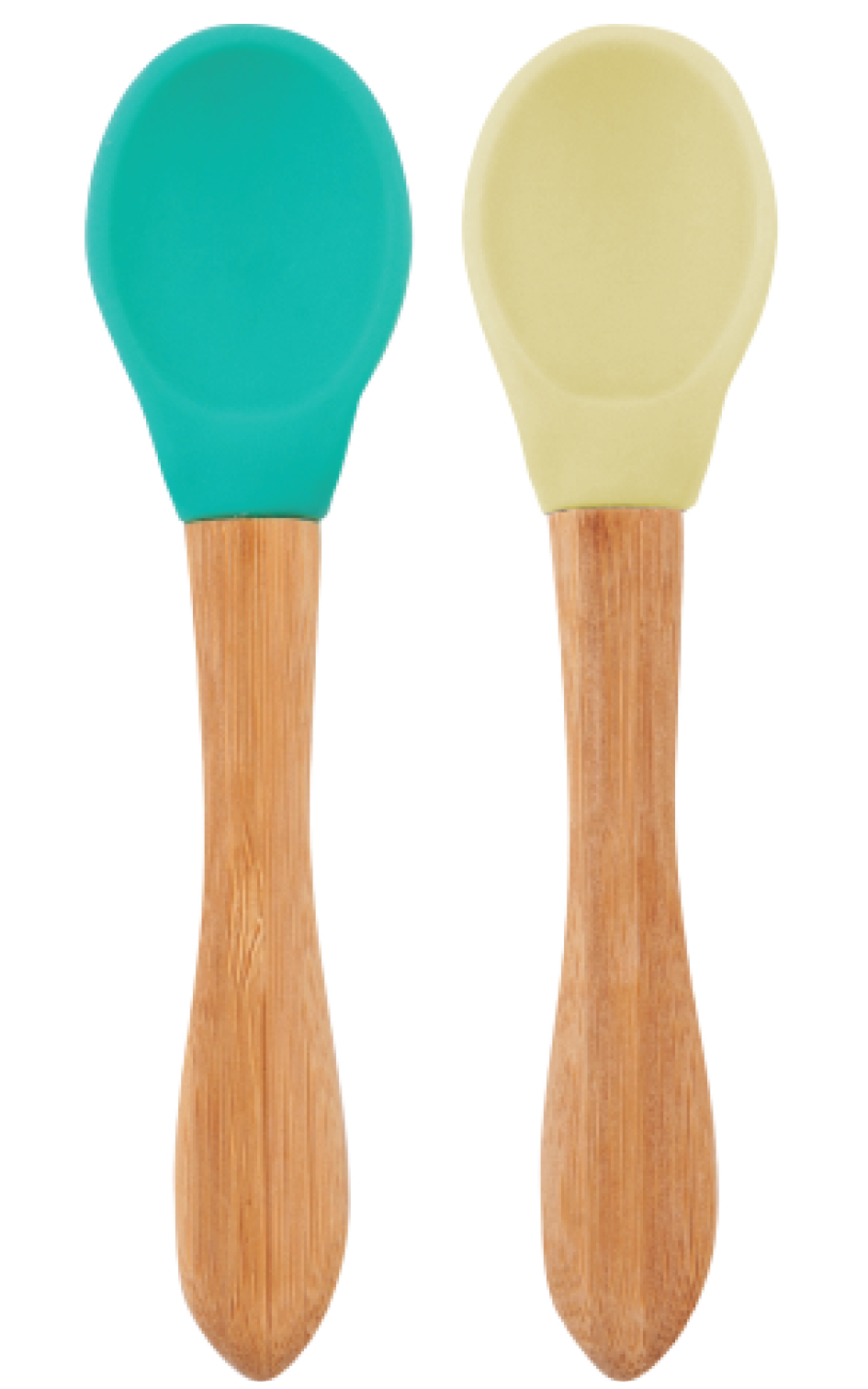 Levně Lžička s bambusovou rukojetí 2 ks - Aqua Green / Mellow Yellow