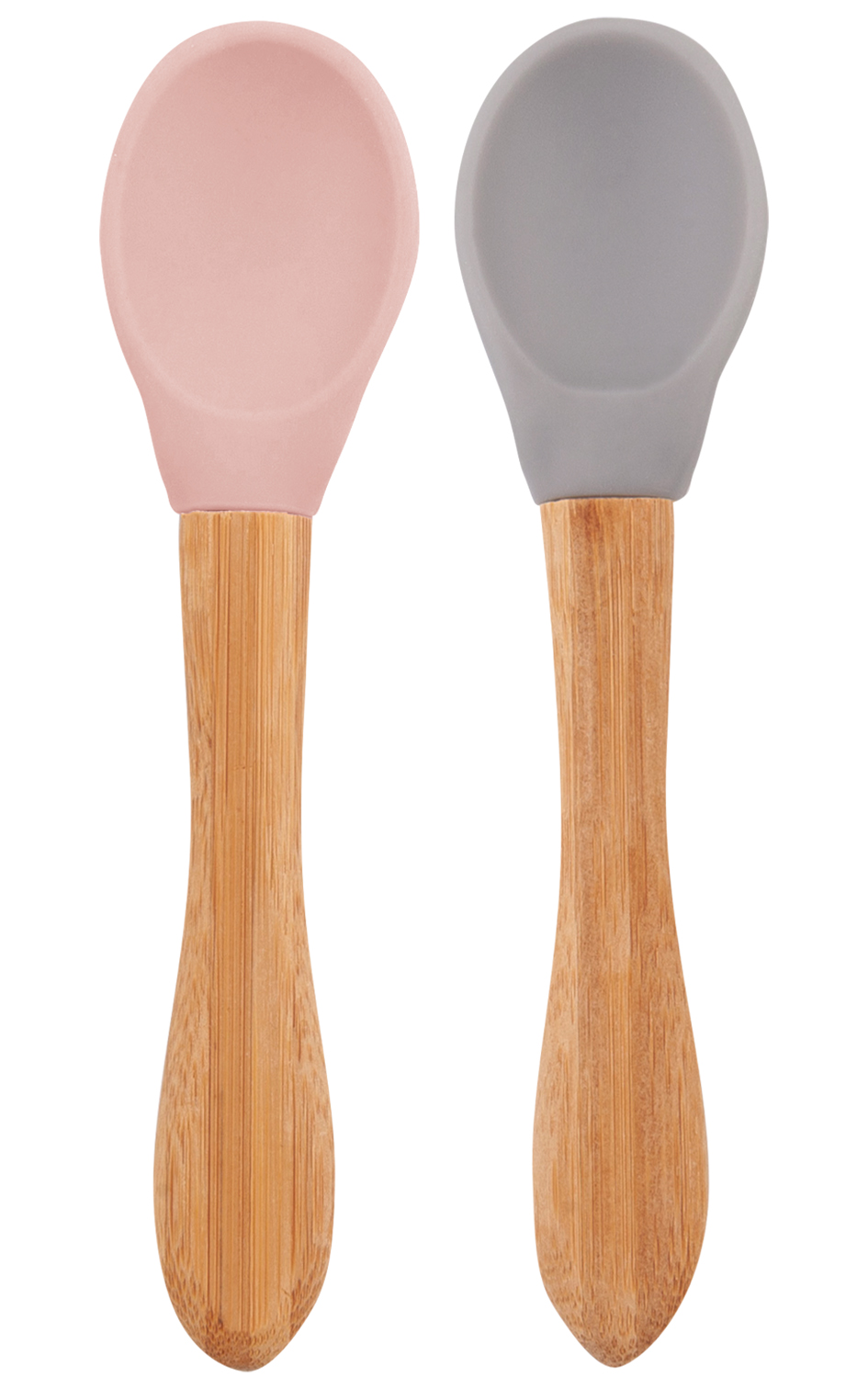 Levně Lžička s bambusovou rukojetí 2 ks - Pinky Pink / Powder Grey
