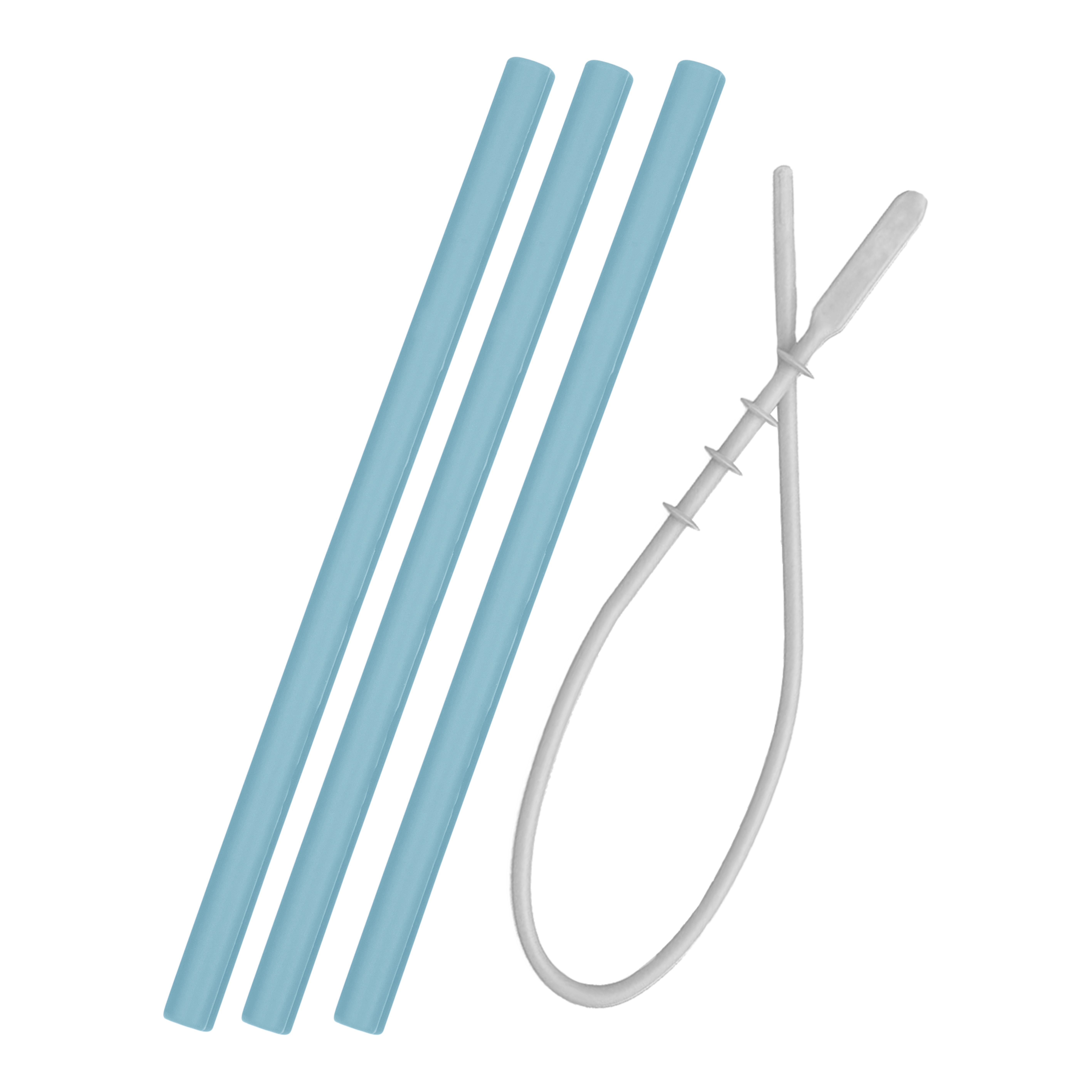Levně Brčko silikonové - 3 ks s kartáčkem - Mineral Blue