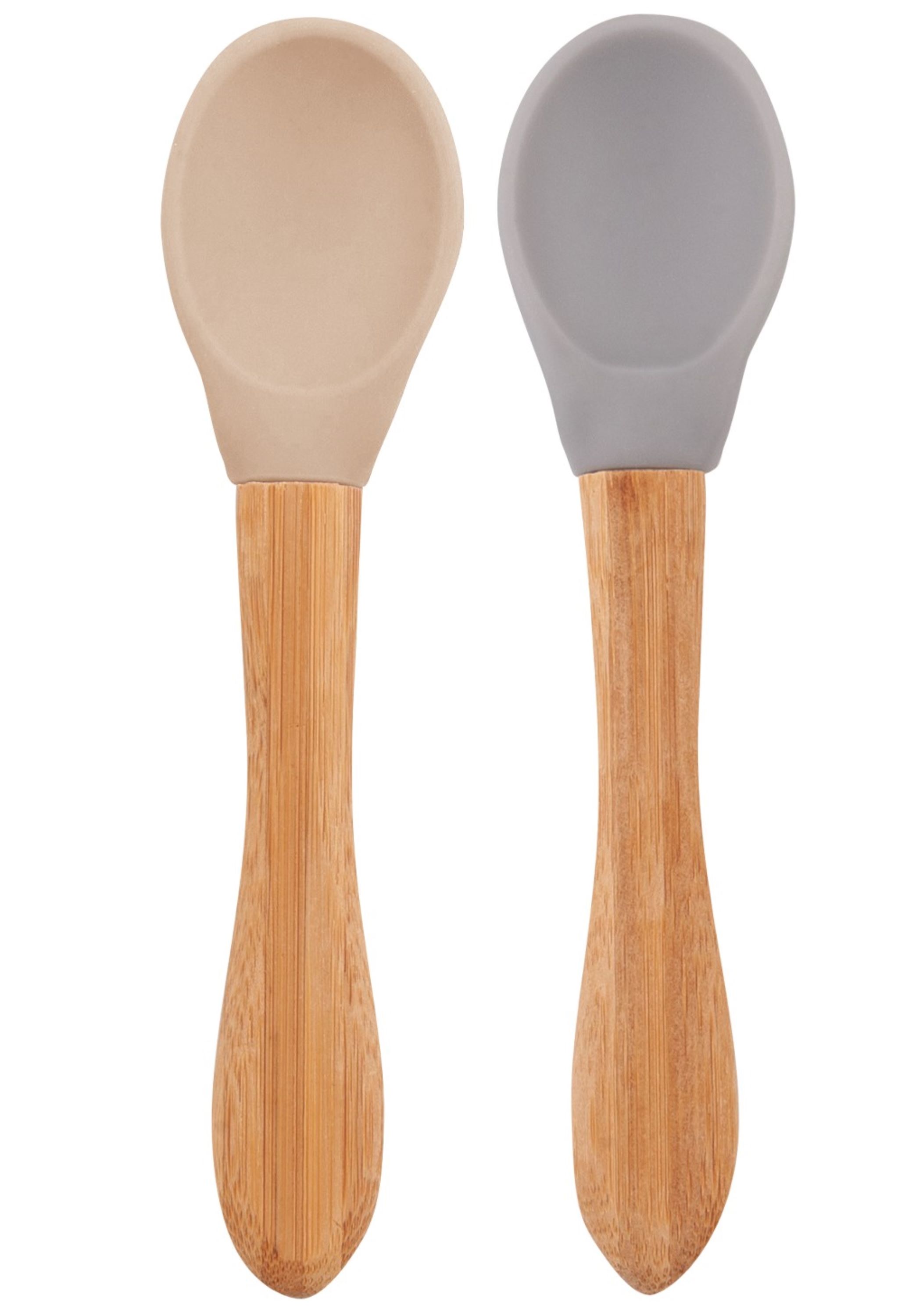 Levně Lžička s bambusovou rukojetí 2 ks - Bubble Beige / Powder Grey